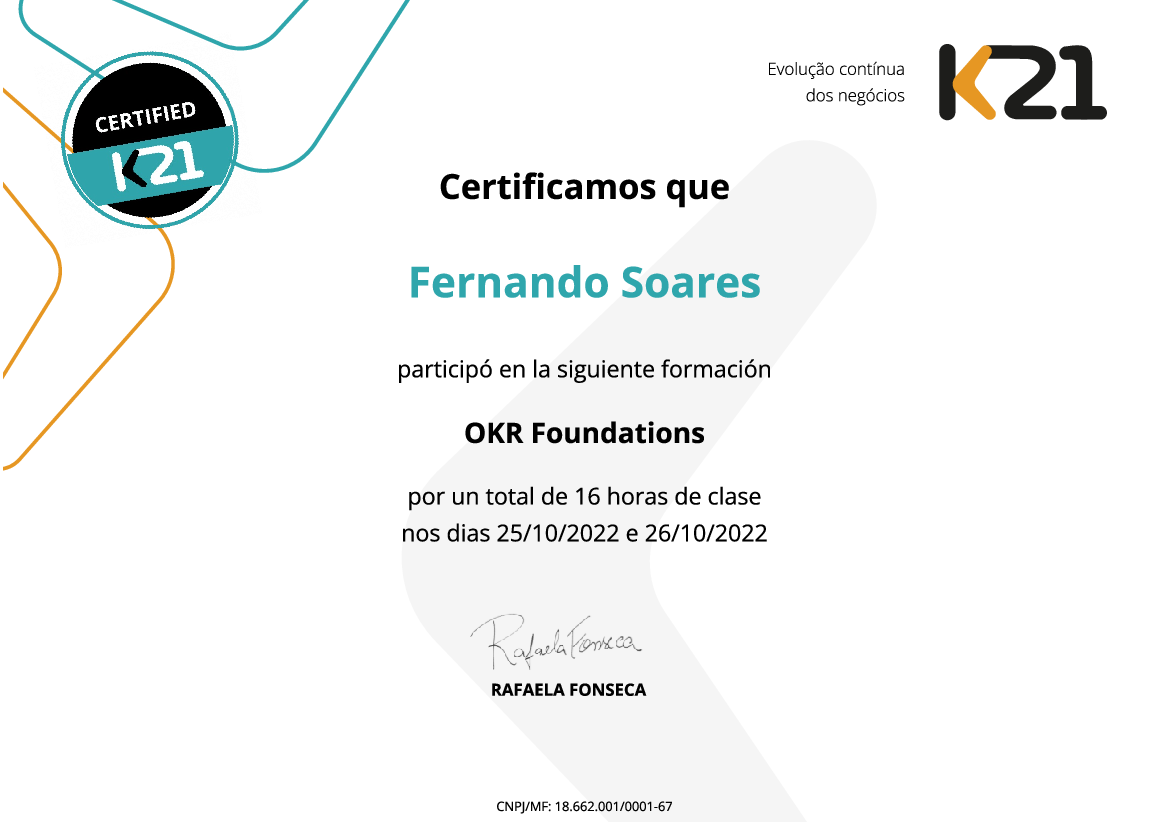 Certificado K21
